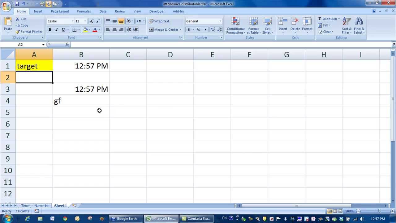 how to display time in excel